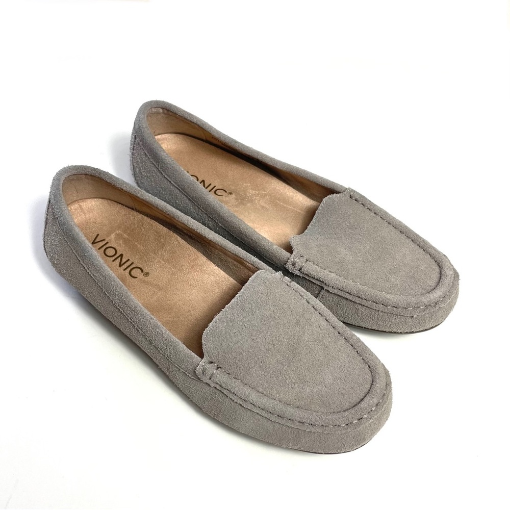 Vionic Debbie Suede Gray Loafers Sz 7.5